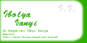 ibolya vanyi business card